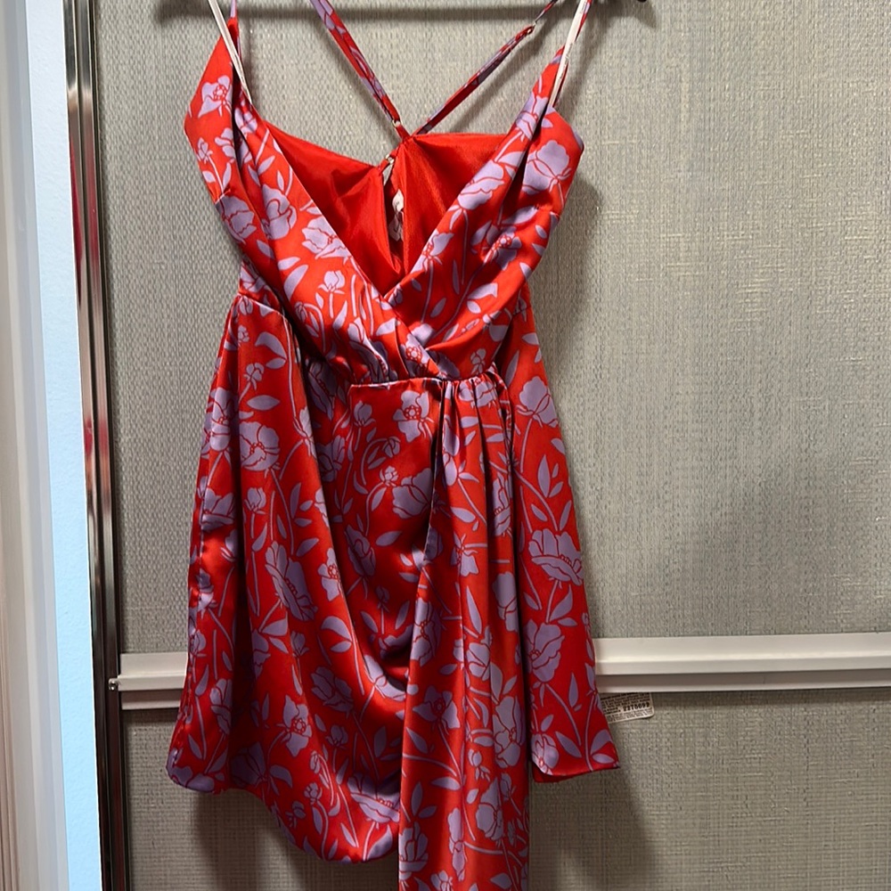 Lovers and Friends Kamala Mini Dress Red & Purple Floral Women's Size Large